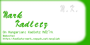 mark kadletz business card